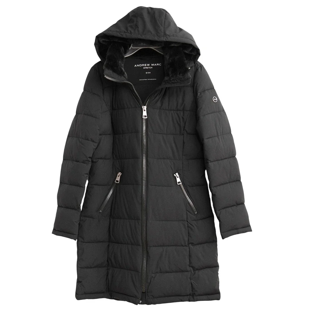 Andrew Marc Puffer Coat NWOT Sz S Cozy Minimalist GorpCore Chic